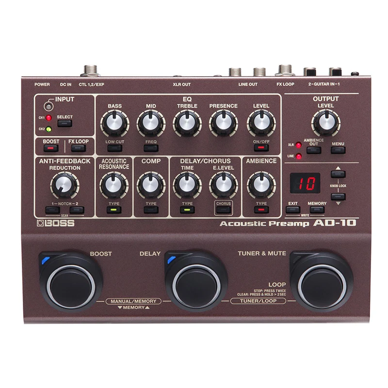 BOSS AD-10 Guitar Floor Type Pre-amp Preamplifier DI Guitar Effect Pedal for Acoustic Guitar
BOSS AD-10 Guitar Floor Type Pre-amp Preamplifier DI Guitar Effect Pedal for Acoustic Guitar