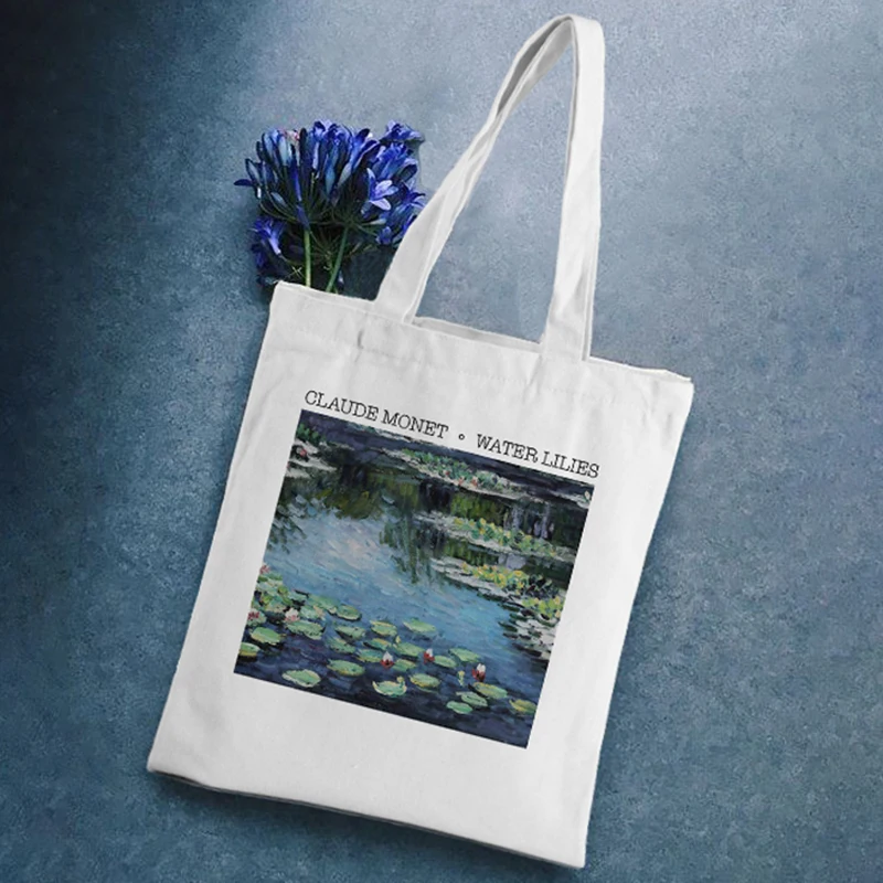 Casual Water Lilies Graphic Printed Canvas Shoulder Bag Female Harajuku New Ulzzang Vintage Large Capacity Shoulder Bags
Casual Water Lilies Graphic Printed Canvas Shoulder Bag Female Harajuku New Ulzzang Vintage Large Capacity Shoulder Bags
