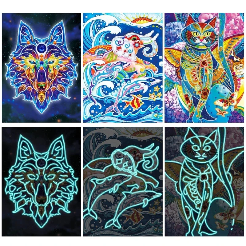 5D DIY Night Luminous Diamond Painting Special Shaped Diamond Embroidery Cross Stitch Animal Picture Of Rhinestone Home Decor
5D DIY Night Luminous Diamond Painting Special Shaped Diamond Embroidery Cross Stitch Animal Picture Of Rhinestone Home Decor