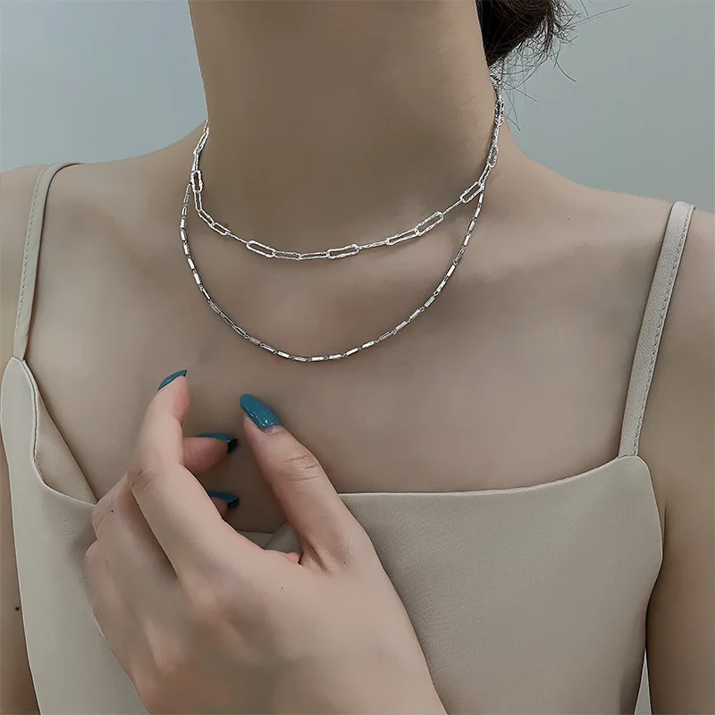 Fashion Jewelry Two Layer Choker Necklace Simply New Design Hot Sale Silvery Plating Metal Chain Necklace For Women Girl Gifts
Fashion Jewelry Two Layer Choker Necklace Simply New Design Hot Sale Silvery Plating Metal Chain Necklace For Women Girl Gifts