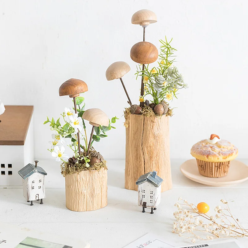 Creative Wooden Mushroom Flower Tree Stump Green Plant Crafts Simulation Green Plant Decoration Home Decoration Children's Gift
Creative Wooden Mushroom Flower Tree Stump Green Plant Crafts Simulation Green Plant Decoration Home Decoration Children's Gift