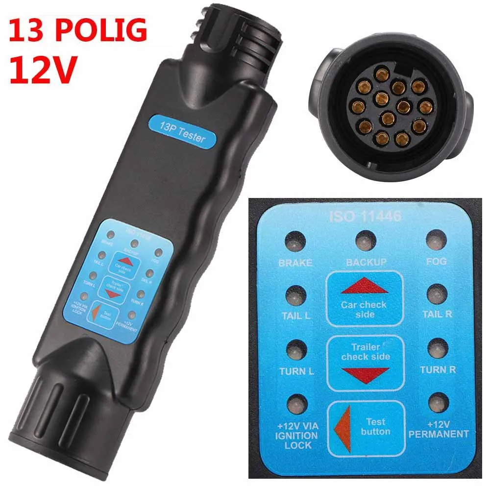 Onever Car Trailer Tester 13 Pin Towing Light Cable Circuit Plug Socket With 2 Adapters 12V Electrics Diagnostic Tools
Onever Car Trailer Tester 13 Pin Towing Light Cable Circuit Plug Socket With 2 Adapters 12V Electrics Diagnostic Tools