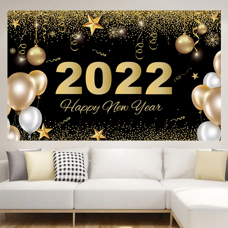 2022 Happy New Year Background Decoration Black Gold Fireworks Happy New Year Backdrops Banner Ornaments for Home Party Decor 
2022 Happy New Year Background Decoration Black Gold Fireworks Happy New Year Backdrops Banner Ornaments for Home Party Decor