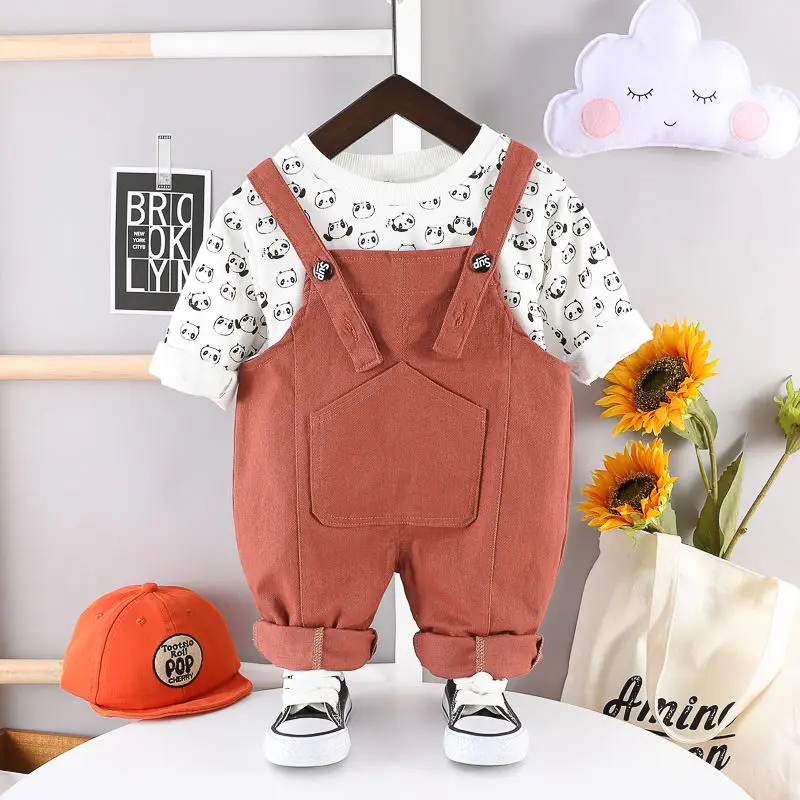 Children Cotton Clothes Baby Spring Autumn Toddler Girls full Printing T Shirt Bib Belt Pants 2Pcs/sets Infant Kids Tracksuits
Children Cotton Clothes Baby Spring Autumn Toddler Girls full Printing T Shirt Bib Belt Pants 2Pcs/sets Infant Kids Tracksuits