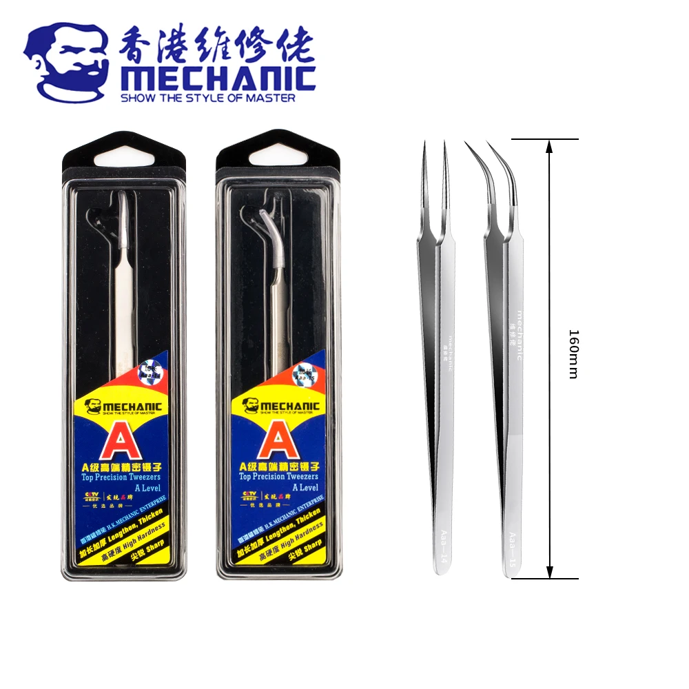 MECHANIC Aaa-14 Stainless Steel Ultra Fine High Hardness Tenacity Durable Tweezers For SMD PCB BGA Motherboard Micro Repair Tool
MECHANIC Aaa-14 Stainless Steel Ultra Fine High Hardness Tenacity Durable Tweezers For SMD PCB BGA Motherboard Micro Repair Tool