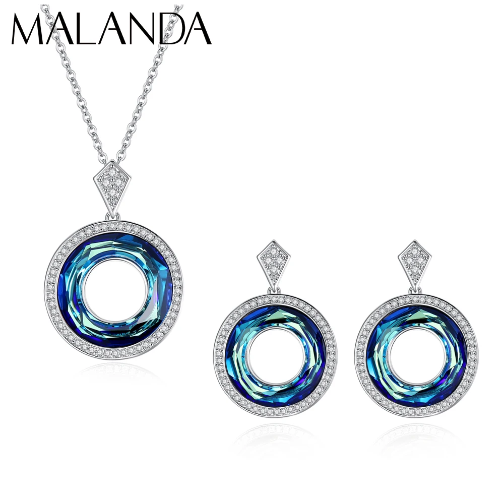 

Malanda Original Design Gorgeous Necklace Earrings Set For Women 100% Crystal From Swarovski New Fashion Luxury Jewelry Set Gift