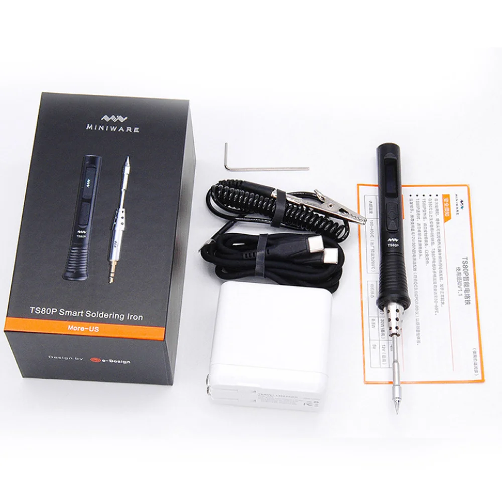 TS80 Upgraded Version Mini TS80P Smart OLED Adjustable Electric Soldering Station Solder Iron Sleep Mode Repair Tool Set
TS80 Upgraded Version Mini TS80P Smart OLED Adjustable Electric Soldering Station Solder Iron Sleep Mode Repair Tool Set