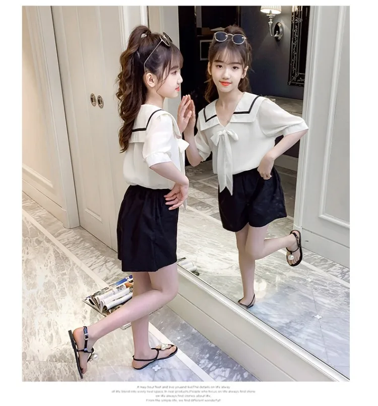 kids Summer Girls Clothes Sets Fashion Short Sleeves Tops & Shorts 2Pcs Suit Preppy Style Children Clothing For Girls 3-12 Years
kids Summer Girls Clothes Sets Fashion Short Sleeves Tops & Shorts 2Pcs Suit Preppy Style Children Clothing For Girls 3-12 Years