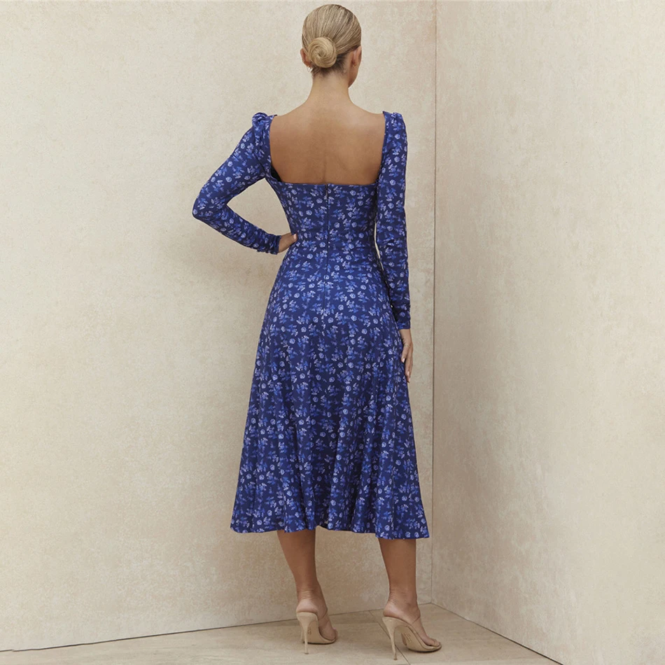 High Quality 2020 Fall Women Sexy Square Neck Long Sleeve Printed High Split Dress Celebrity Runway Club Party Dress Vestidos
High Quality 2020 Fall Women Sexy Square Neck Long Sleeve Printed High Split Dress Celebrity Runway Club Party Dress Vestidos