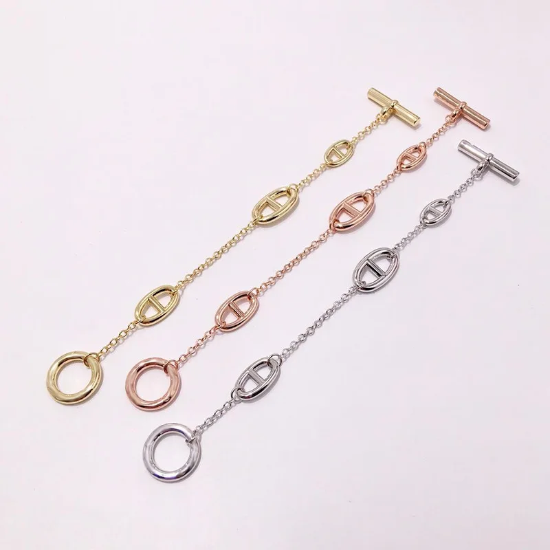 High Quality Steel Titanium Silver Gold Pig Nose Bracelets Designer Long Man Woman Bracelet
High Quality Steel Titanium Silver Gold Pig Nose Bracelets Designer Long Man Woman Bracelet