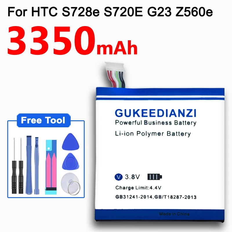 GUKEEDIANZI мобильный телефон Батарея для HTC One X G23 S S720e Z520e Z520d S728e Z560e Замена BJ83100 3350 мА-ч |