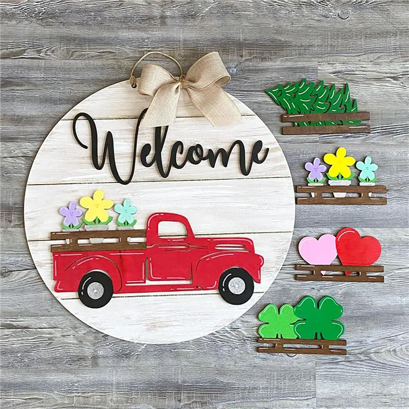 Wooden Home Wall Hanging Seasonal House Welcome Sign With Interchangeable Hanging Handmade Door Hanging Plate Board Gift
Wooden Home Wall Hanging Seasonal House Welcome Sign With Interchangeable Hanging Handmade Door Hanging Plate Board Gift