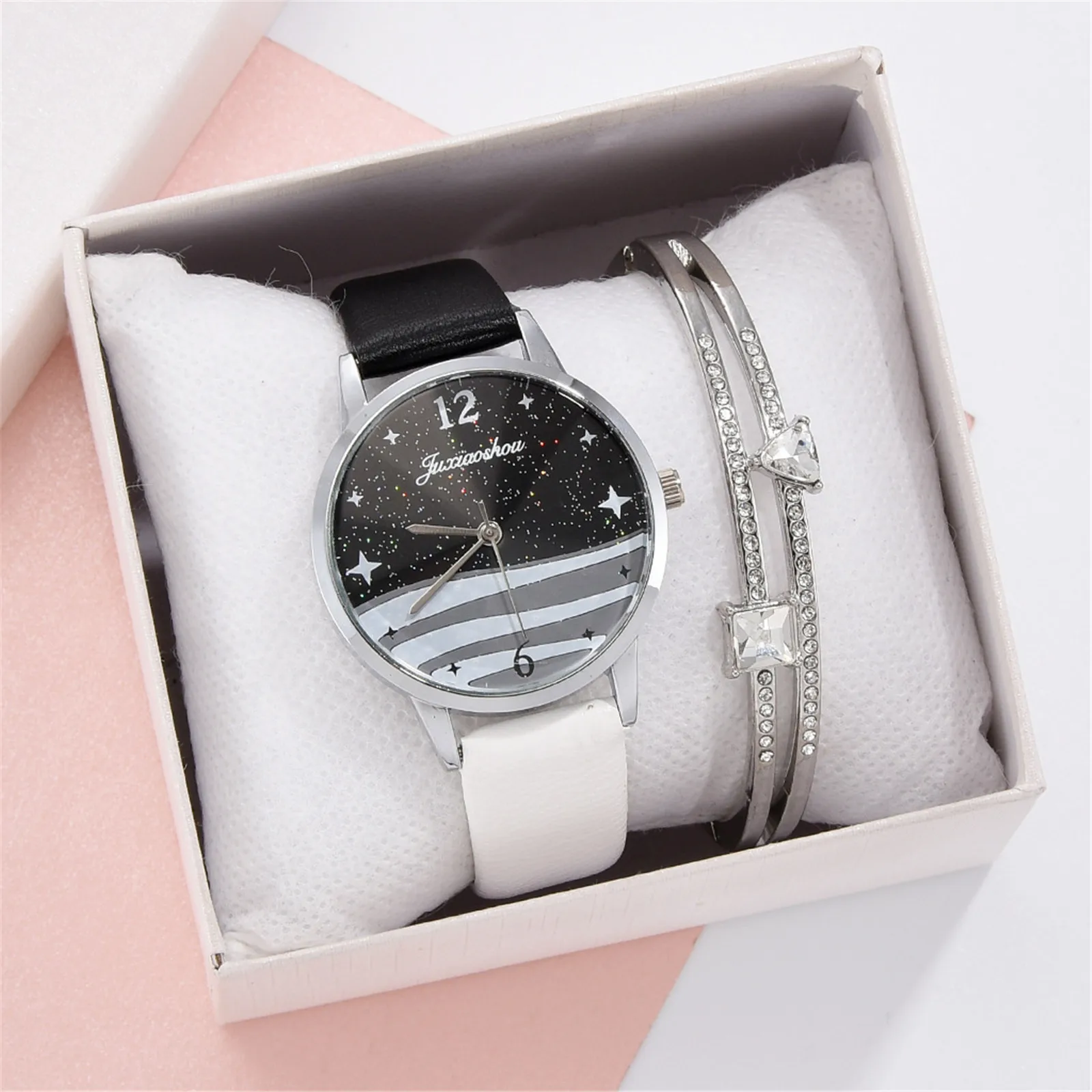5pcs Set Top Style Fashion Women's Luxury Leather Band Analog Quartz WristWatch Ladies Watch Women Dress Reloj Mujer Black Clock
5pcs Set Top Style Fashion Women's Luxury Leather Band Analog Quartz WristWatch Ladies Watch Women Dress Reloj Mujer Black Clock