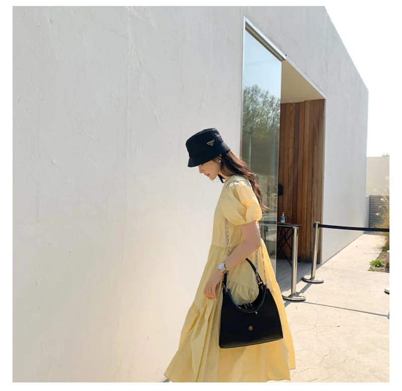 2020 Summer Sweet Youthful Dresses Solid A-Line Puff Sleeve Empire O-Neck Women Dress P534 
2020 Summer Sweet Youthful Dresses Solid A-Line Puff Sleeve Empire O-Neck Women Dress P534