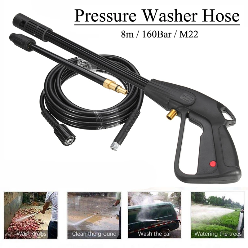 High Pressure Washer Spray G-Un,M22 Car Water Washer Cleaning Tool with 8M Hose for Cleaner Watering Lawn Garden
High Pressure Washer Spray G-Un,M22 Car Water Washer Cleaning Tool with 8M Hose for Cleaner Watering Lawn Garden