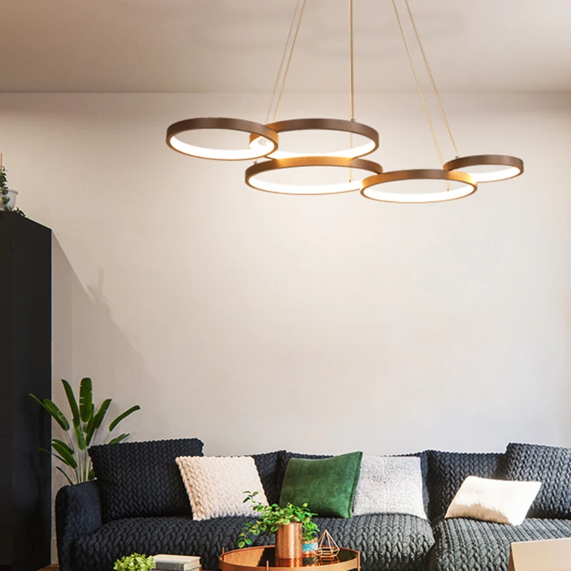 Simplicity LED Lamps Coffee Frame Lustre Chandeliers For Loft Decoration Indoor Living Dining Room Modern Design Luminaire Light 
Simplicity LED Lamps Coffee Frame Lustre Chandeliers For Loft Decoration Indoor Living Dining Room Modern Design Luminaire Light