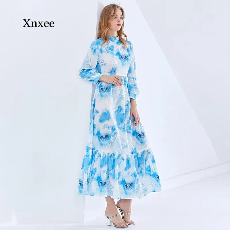 Print Tie Dye Dress Women Stand Collar Long Sleeve High Waist Hit Color Elegant Midi Spring Vacation Dresses Female 2021 Clothes
Print Tie Dye Dress Women Stand Collar Long Sleeve High Waist Hit Color Elegant Midi Spring Vacation Dresses Female 2021 Clothes