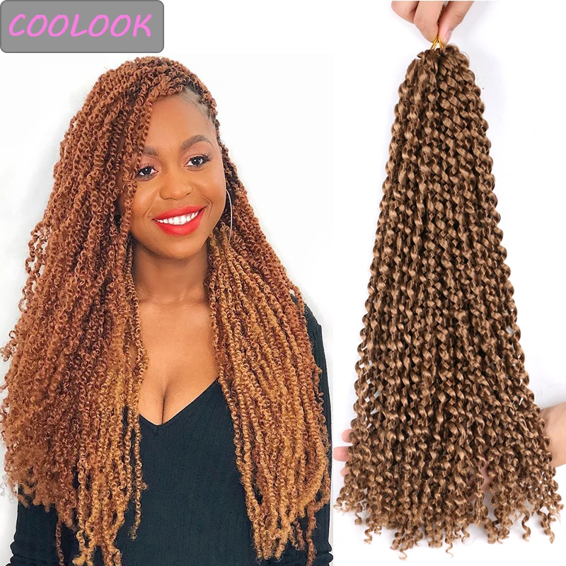 

Ombre Brown Passion Twist Braids Hair 18''Passion Twisted Blonde Hair for Black Women Synthetic Crochet Braiding Hair Extensions