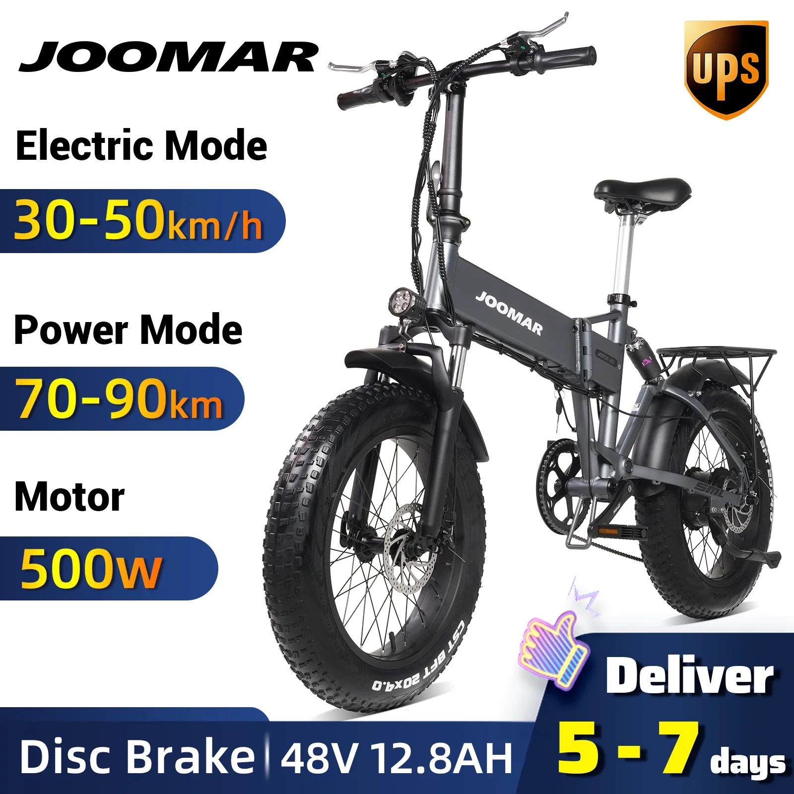Складной электровелосипед JOOMAR JM21 Plus, 48 В, 500 Вт, для езды на открытом воздухе, на горном пляже, складной велосипед для мужчин, снежный велосипе...
Складной электровелосипед JOOMAR JM21 Plus, 48 В, 500 Вт, для езды на открытом воздухе, на горном пляже, складной велосипед для мужчин, снежный велосипе...