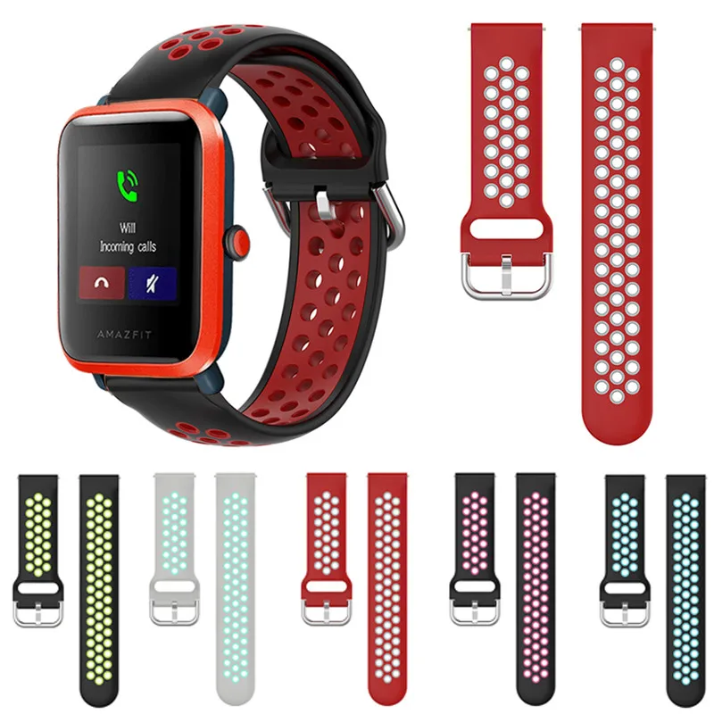 Силиконовый ремешок для Xiaomi Huami Amazfit GTR 47 мм 42 мм Stratos 3 GTS Bip S Band мягкий спортивный браслет 20 мм 22 мм Ремешки для наручных часов 
Силиконовый ремешок для Xiaomi Huami Amazfit GTR 47 мм 42 мм Stratos 3 GTS Bip S Band мягкий спортивный браслет 20 мм 22 мм Ремешки для наручных часов
