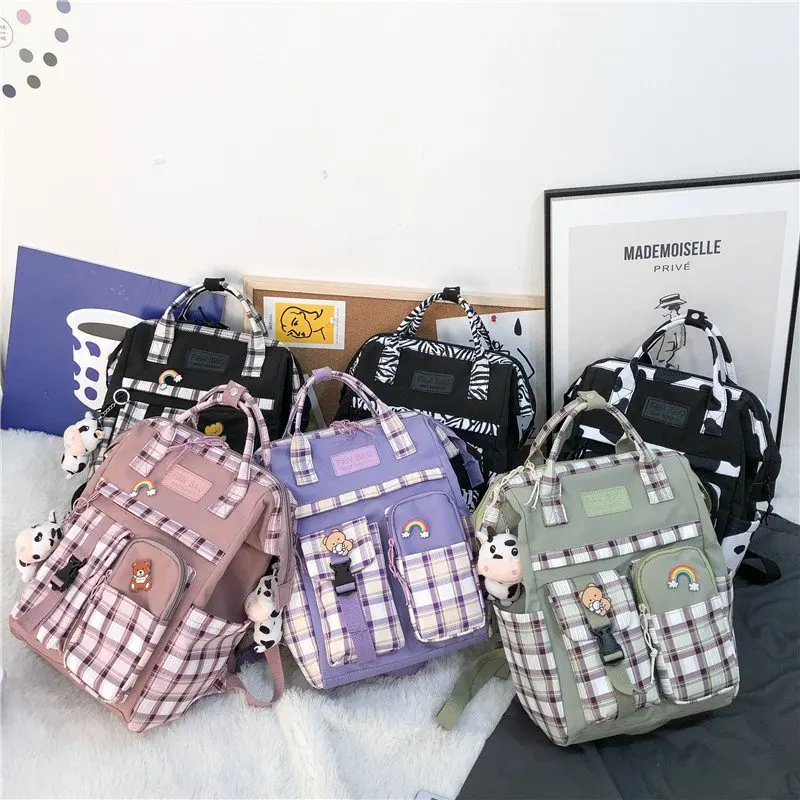 Vintage Casual Women Plaid Purple Backpacks New Fashion Black Cow Pattern Travel Bag for Teenager Girls Backpack School Bag
Vintage Casual Women Plaid Purple Backpacks New Fashion Black Cow Pattern Travel Bag for Teenager Girls Backpack School Bag