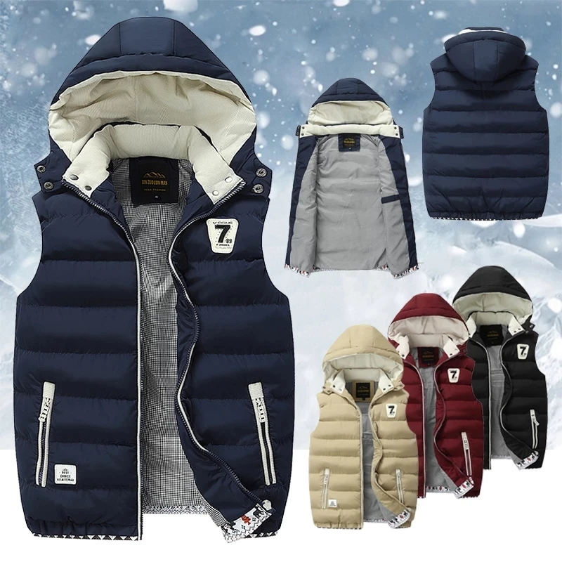 5XL Men's Winter Warm Down Vest Casual Waistcoat Male Sleeveless Jacket Plus Size Mens Vest Overcoats with Hat Detachable
5XL Men's Winter Warm Down Vest Casual Waistcoat Male Sleeveless Jacket Plus Size Mens Vest Overcoats with Hat Detachable
