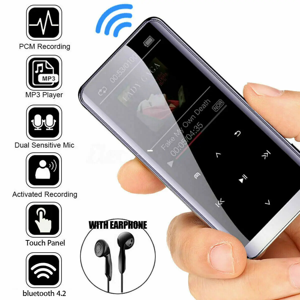 SRUTON MP3 Player with Bluetooth Speaker Touch key Built-in 4GB to 64GB HiFi Metal Mini Portable Walkman with radio FM recording
SRUTON MP3 Player with Bluetooth Speaker Touch key Built-in 4GB to 64GB HiFi Metal Mini Portable Walkman with radio FM recording
