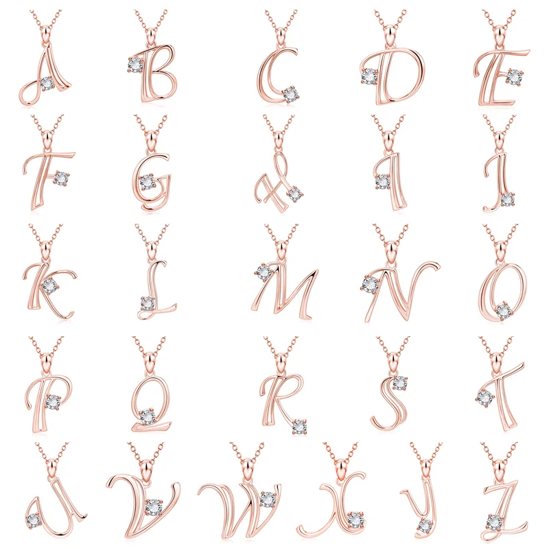 Women Necklace A-Z Diamond Pendant 26 Letters Alphabet Silver Rose Gold Jewelry Fashion Wedding Gifts
Women Necklace A-Z Diamond Pendant 26 Letters Alphabet Silver Rose Gold Jewelry Fashion Wedding Gifts
