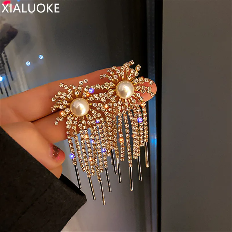 Женские Геометрические серьги-подвески XIALUOKE, длинные висячие серьги с кисточками и кристаллами
Женские Геометрические серьги-подвески XIALUOKE, длинные висячие серьги с кисточками и кристаллами