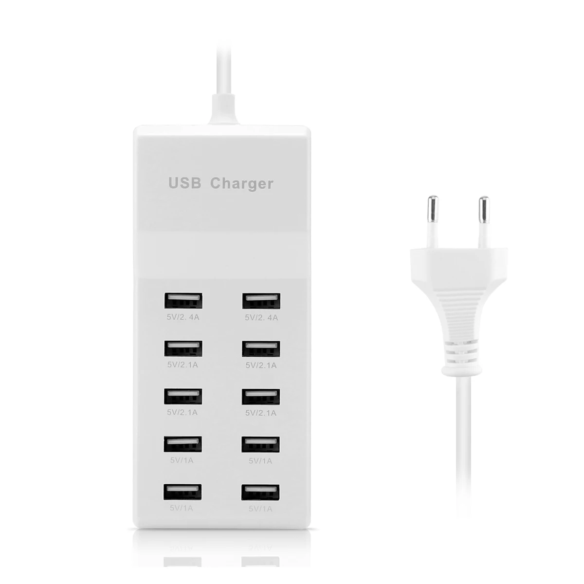

10 USB Charger Station Splitter 60W Mobile Phone Charger HUB Smart IC Charge Universal for iPhone ipad Samsung MP3 Tablet Etc