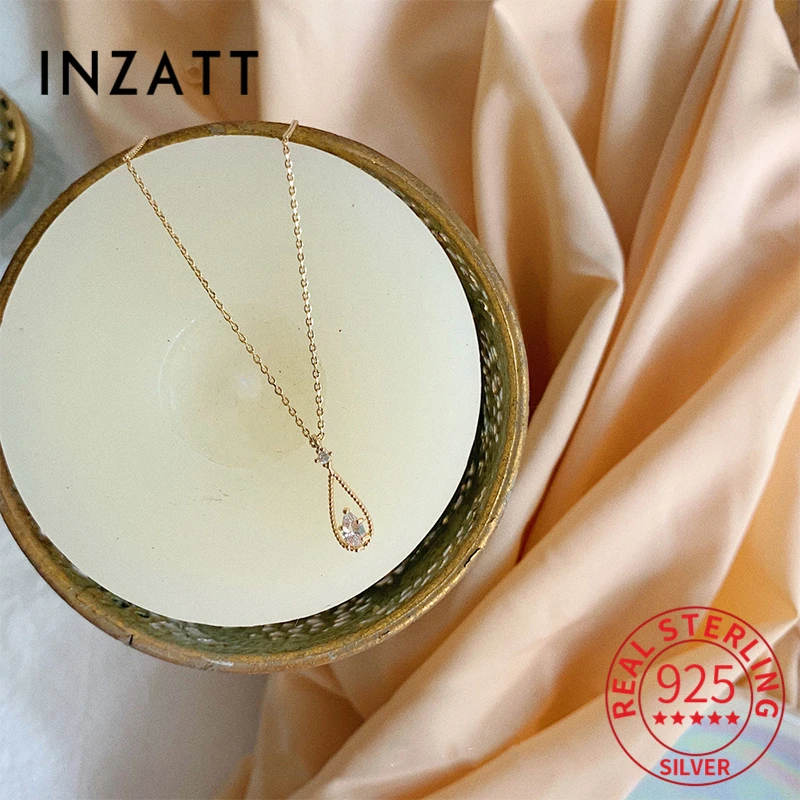 INZATT Real 925 Sterling Silver Zircon Waterdrop Choker 14K Gold Necklace For Women Fine Jewelry Punk Accessories Drop Shipping
INZATT Real 925 Sterling Silver Zircon Waterdrop Choker 14K Gold Necklace For Women Fine Jewelry Punk Accessories Drop Shipping