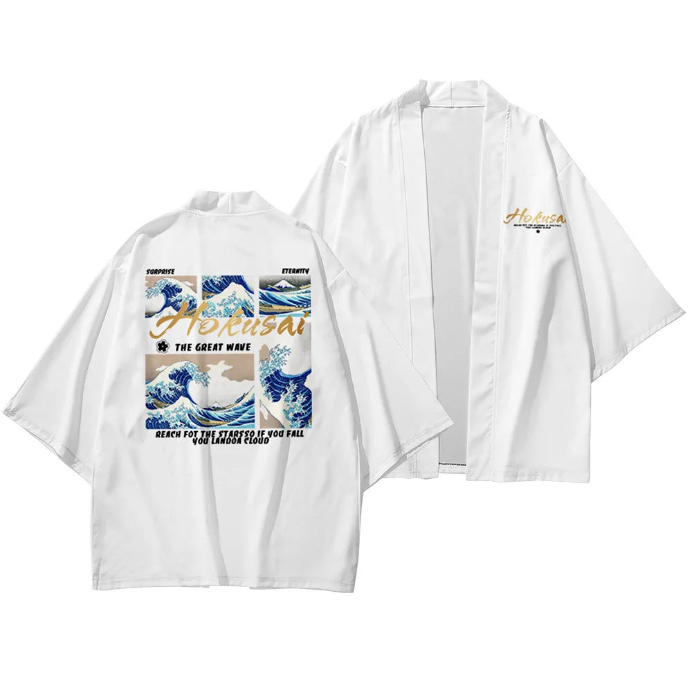Men's White Print Japanese Kimono And Pants Suit Haori Yukata Summer Casual Cool Tops Oversized XS-6XL 
Men's White Print Japanese Kimono And Pants Suit Haori Yukata Summer Casual Cool Tops Oversized XS-6XL