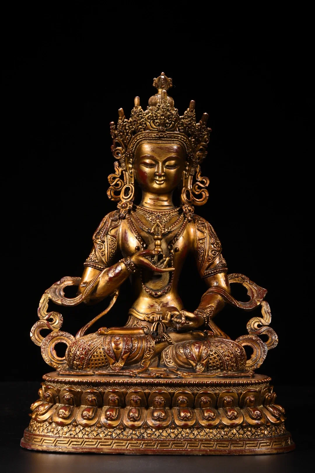 13"Tibet Temple Collection Old Bronze Cinnabar Lacquer Elephant Trunk God of Wealth Sitting Buddha Ornaments Town House
13"Tibet Temple Collection Old Bronze Cinnabar Lacquer Elephant Trunk God of Wealth Sitting Buddha Ornaments Town House
