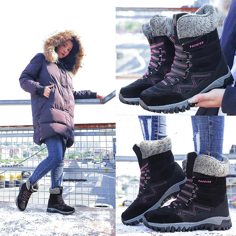 Nice Brand Pop Fashion Suede Leather Women Snow Boots Winter Warm Plush Women's boots Waterproof Ankle Boots Flat shoes 35-42
Nice Brand Pop Fashion Suede Leather Women Snow Boots Winter Warm Plush Women's boots Waterproof Ankle Boots Flat shoes 35-42