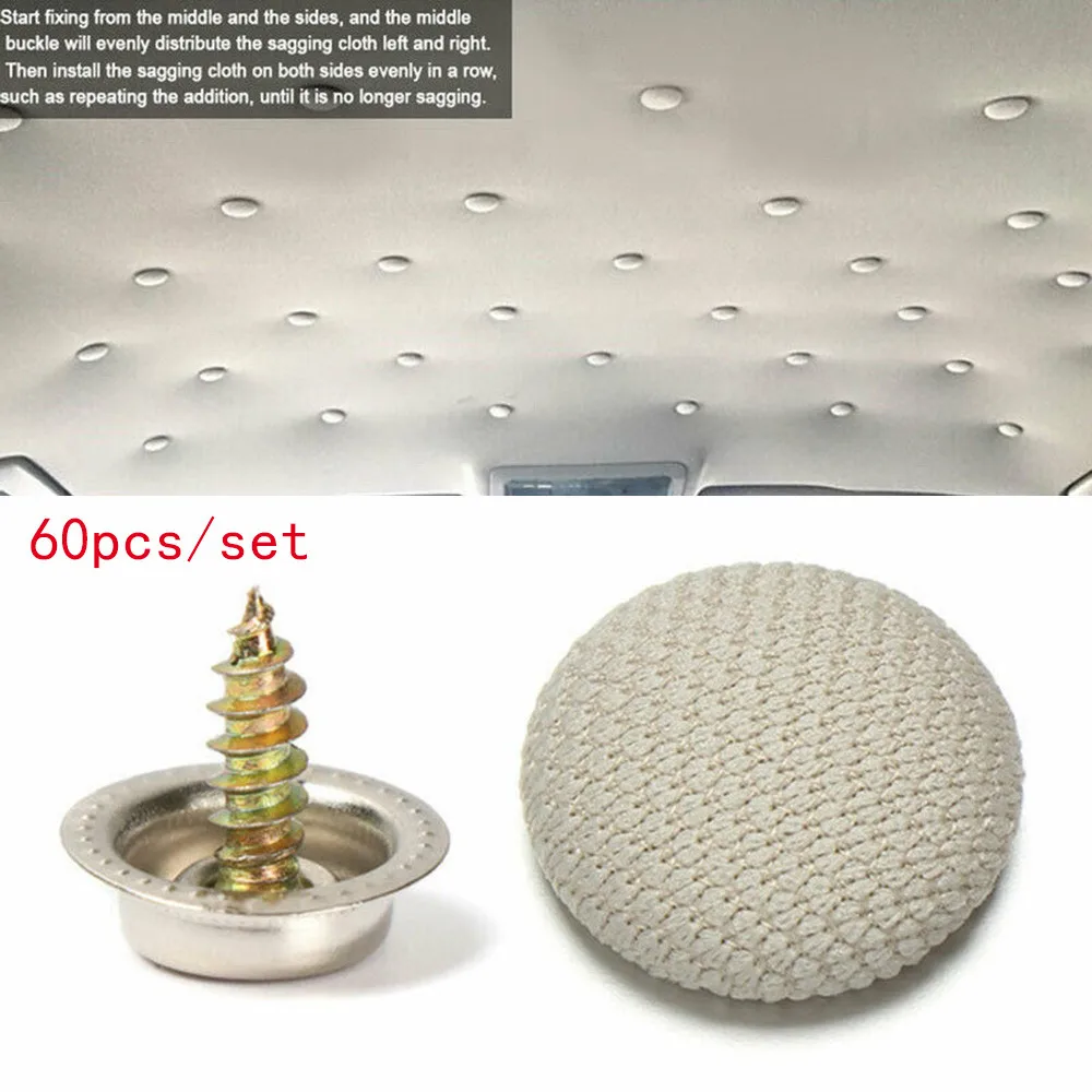 60pcs Light Beige Roof Lining Repair Kit Fix Sagging Headliner Push Pin Buckle Screw Universal Car Roof Buckle
60pcs Light Beige Roof Lining Repair Kit Fix Sagging Headliner Push Pin Buckle Screw Universal Car Roof Buckle