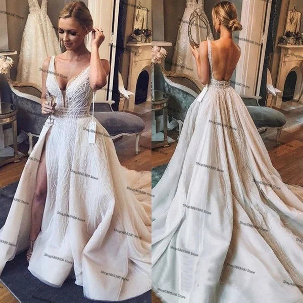 Mermaid Beach Wedding Dresses with Detachable Train Luxury Lace Beaded Backless Princess Aso Ebi Country Wedding Gown
Mermaid Beach Wedding Dresses with Detachable Train Luxury Lace Beaded Backless Princess Aso Ebi Country Wedding Gown