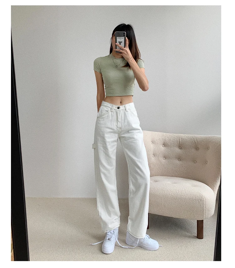 Big Pockets Black Straight Denim Pants Fashion 2021 Hot Sale Jeans for Women Loose High Waist Boyfriend Mom jeans
Big Pockets Black Straight Denim Pants Fashion 2021 Hot Sale Jeans for Women Loose High Waist Boyfriend Mom jeans