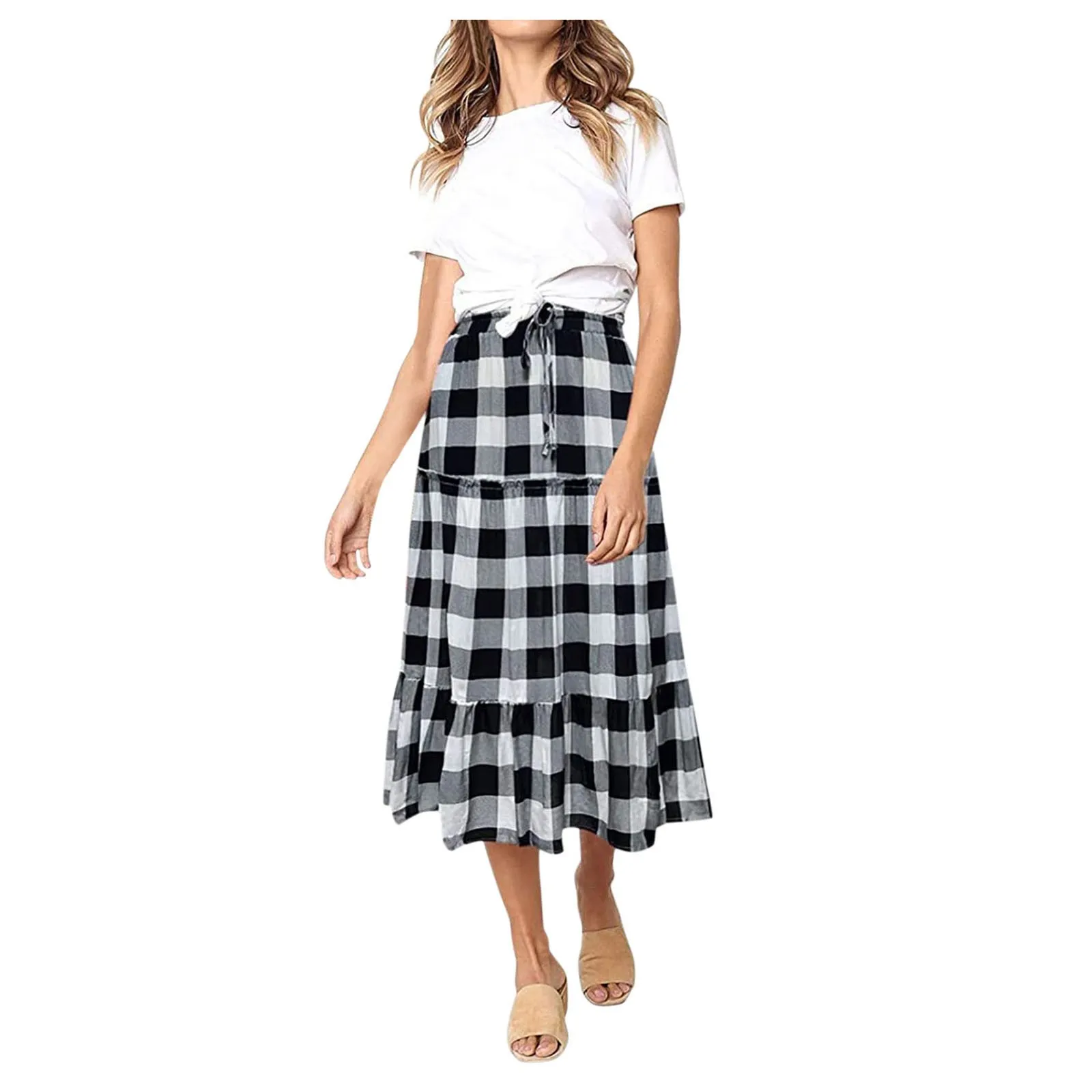Women Dresses Hot Sale High Quality Women's Elegant Bohemian Plaid Prints Elastic Waist A Line Maxi Skirt For Dropshipping
Women Dresses Hot Sale High Quality Women's Elegant Bohemian Plaid Prints Elastic Waist A Line Maxi Skirt For Dropshipping