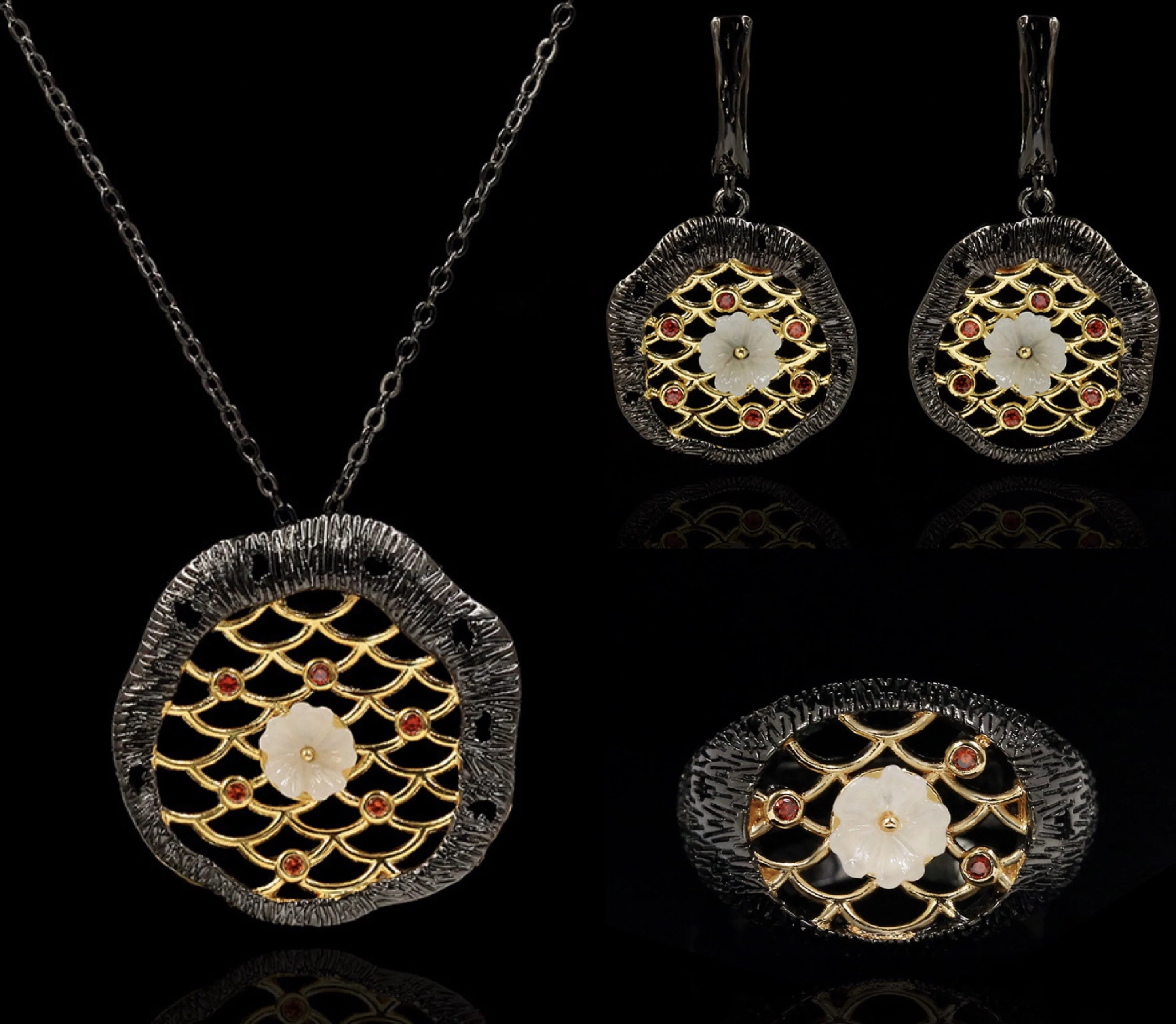 Винтажные Ювелирные изделия CIZEVA, необычный цветок, полые серьги, ожерелье, изысканная инкрустация, CZ, свадебный набор ювелирных изделий
Винтажные Ювелирные изделия CIZEVA, необычный цветок, полые серьги, ожерелье, изысканная инкрустация, CZ, свадебный набор ювелирных изделий