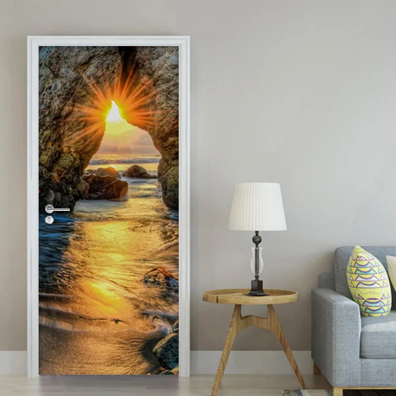 Creative DIY Self Adhesive Waterproof Door Wallpaper Beach Sunset Landscape 3D Door Sticker PVC Wall Decals Living Room Bedroom
Creative DIY Self Adhesive Waterproof Door Wallpaper Beach Sunset Landscape 3D Door Sticker PVC Wall Decals Living Room Bedroom