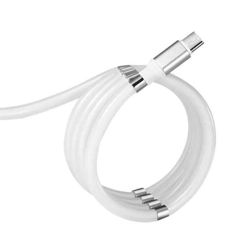 

Rope Magnetic Cable for iphone X Android Type C Micro USB Magnetic Fast Charging Wire Automatically Retractable Data Cable