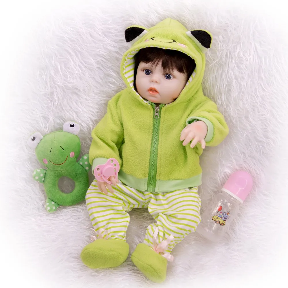 Bebe Кукла reborn corpo de silicone baby куклы игрушки для девочек 19 дюймов 48 см с костюм