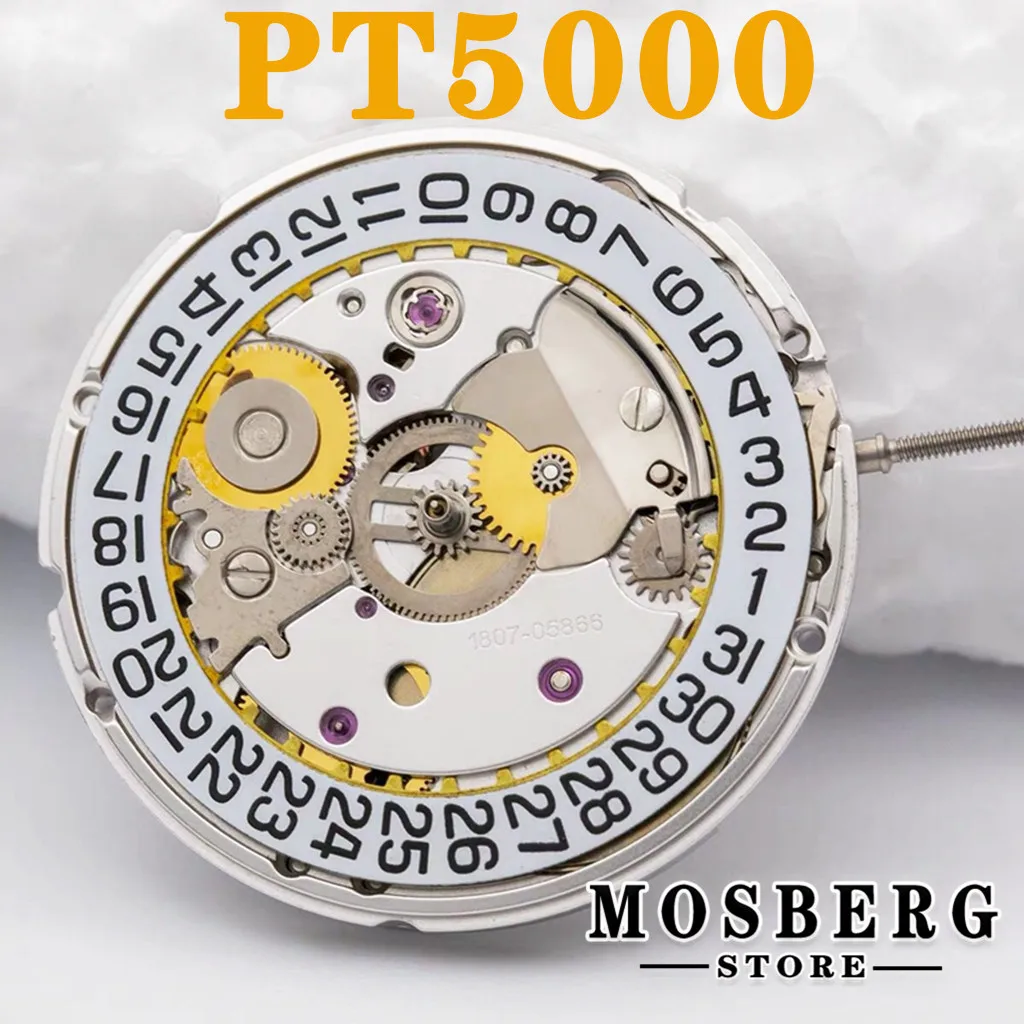 

High Accuracy PT5000 Automatic Watch Movement Self-winding Mechanism 25 Jewels with Datewheel 28800 Bph Date Display Clone 2824