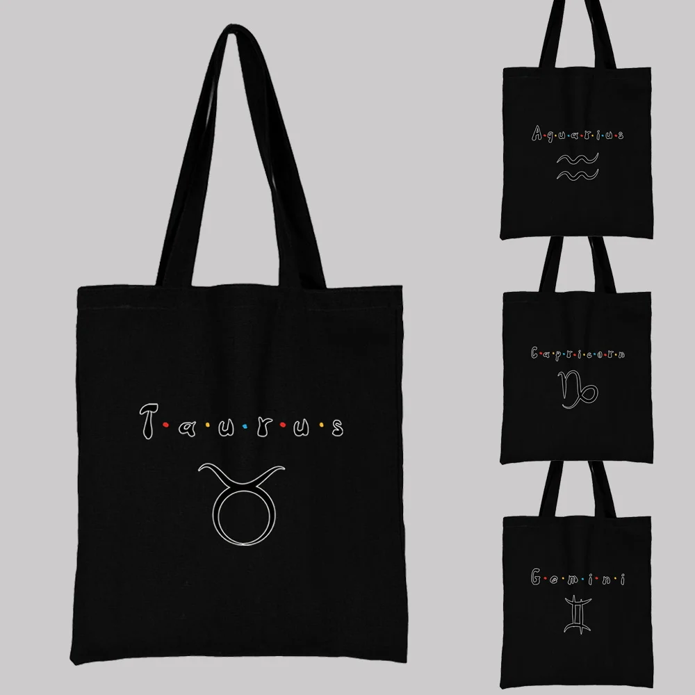 Women's Black Shopping Bag Casual Large-capacity Tote Bag Reusable Constellation Pattern Portable Printed Canvas Shoulder Bag
Women's Black Shopping Bag Casual Large-capacity Tote Bag Reusable Constellation Pattern Portable Printed Canvas Shoulder Bag