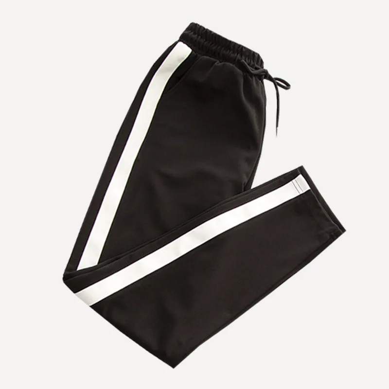 Sexy Patchwork Stripe Printed Cropped Harem Pants Ladies Black Casual Fashion Harem Pants Elastic High Waist Sweatpants Autumn
Sexy Patchwork Stripe Printed Cropped Harem Pants Ladies Black Casual Fashion Harem Pants Elastic High Waist Sweatpants Autumn