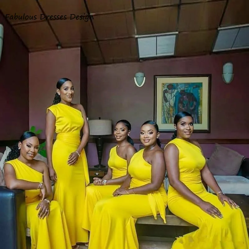 Sexy One Shoulder African Bridesmaid Dresses Long 2021 Belt Gold Satin Mermaid Dress For Wedding Party Vestidos
Sexy One Shoulder African Bridesmaid Dresses Long 2021 Belt Gold Satin Mermaid Dress For Wedding Party Vestidos