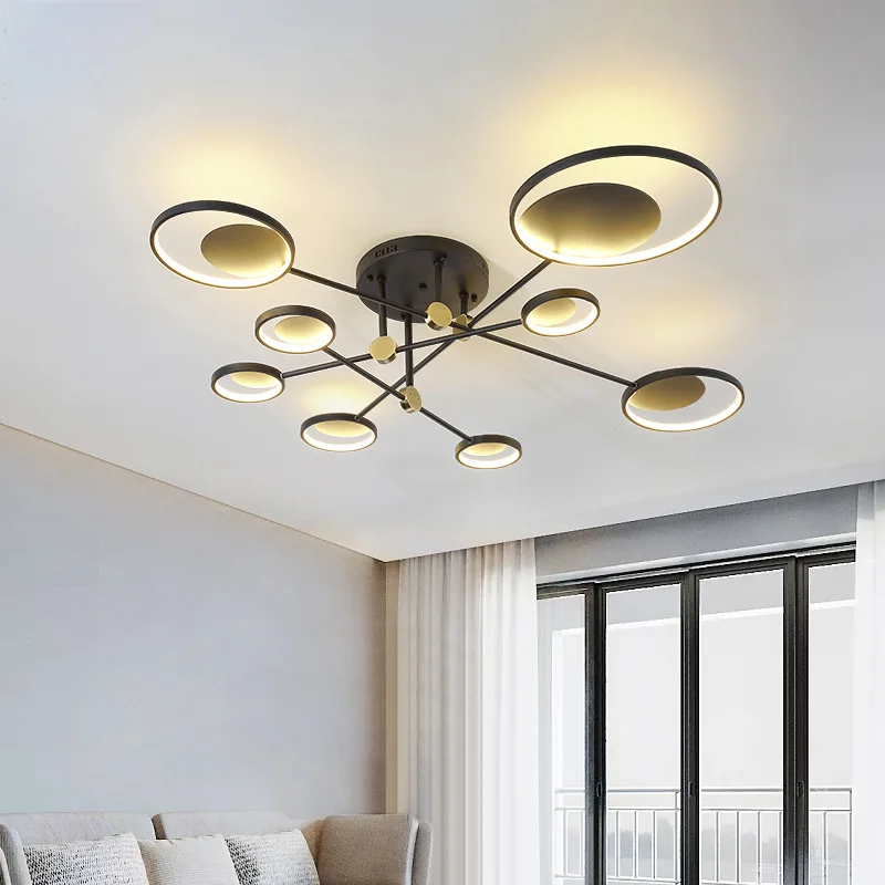 

Скандинавский светильник для гостиной, простой современный светодиодный светильник на крышу, креативное освещение для столовой, теплое ос...