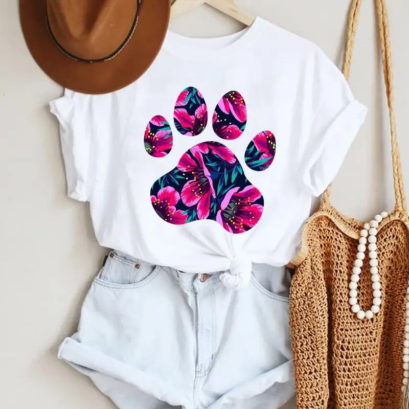 Women Clothing Floral Dog Paw Animal Short Sleeve Cartoon Summer Lady Print Tee Graphic T Top Female Tshirts Clothes T-Shirt
Women Clothing Floral Dog Paw Animal Short Sleeve Cartoon Summer Lady Print Tee Graphic T Top Female Tshirts Clothes T-Shirt