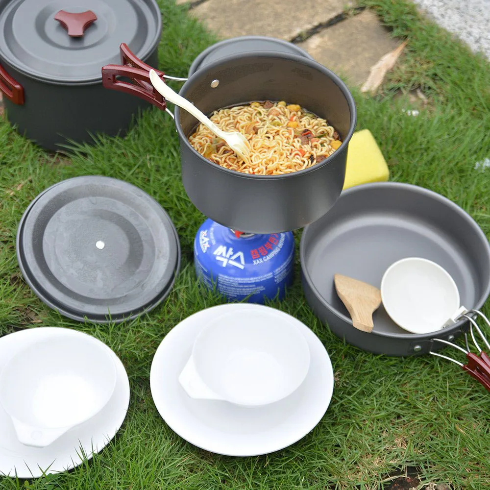 Outdoor Camping Cookware Kit Non Stick Camping Pans Lightweight Cooking Set Pans and Pots for Trekking Hiking Picnic
Outdoor Camping Cookware Kit Non Stick Camping Pans Lightweight Cooking Set Pans and Pots for Trekking Hiking Picnic