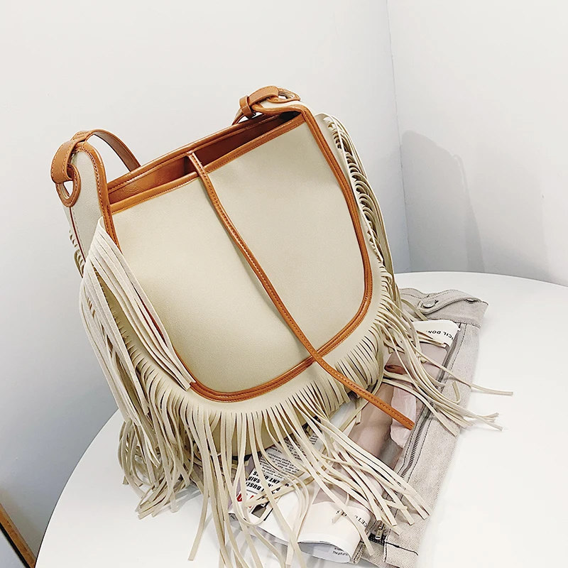 Large Capacity Female Bag 2021 New Fashion Personality Beige Tassel Bag Messenger Bag Shoulder Bucket Bags Women's Handbags
Large Capacity Female Bag 2021 New Fashion Personality Beige Tassel Bag Messenger Bag Shoulder Bucket Bags Women's Handbags